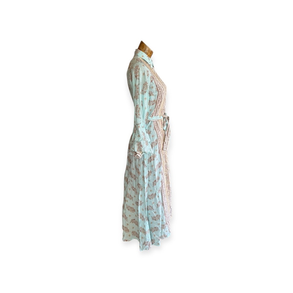 AURA maxi dress blue cream chic floral pastels - Picture 5 of 13